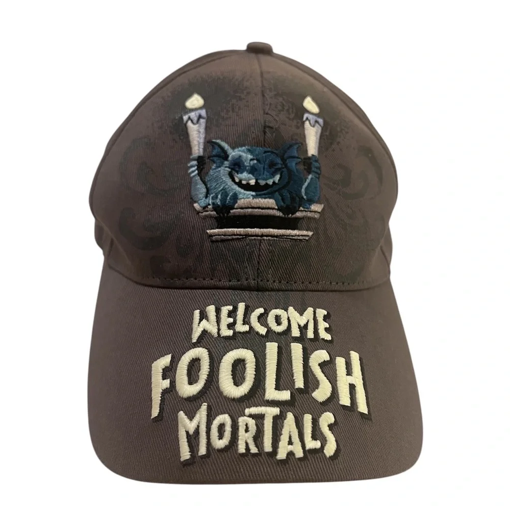 NWOT Disney Parks Haunted Mansion Welcome Foolish Mortals Youth Baseball Cap Hat - Picture 11 of 12